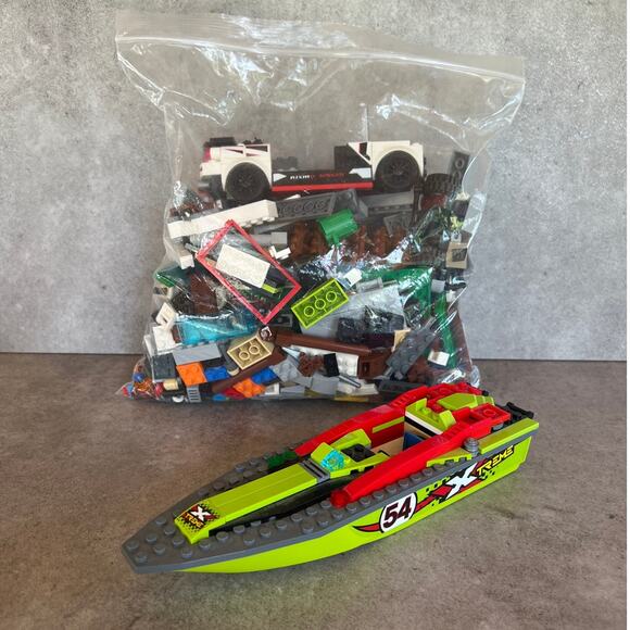 Lego Other - Legos 2lb mix lot Clean various colors bricks platform incomplete boat and car